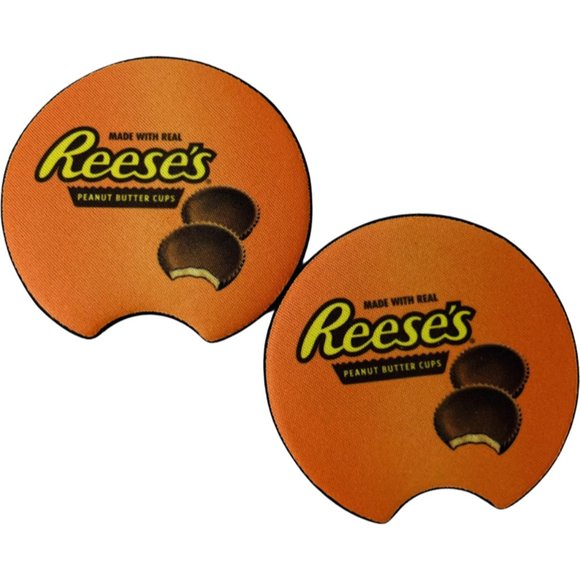 Car Coasters Reese's Peanut Butter Cups Chocolate Candy Snack Junk Food Set of 2 - Picture 2 of 9